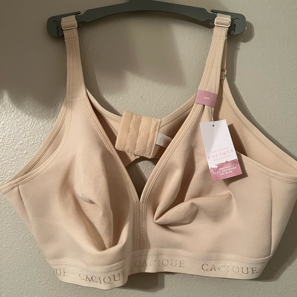 Cacique NWT Unlined Wirefree Nude full-coverage bra cotton, size 44c - Picture 9 of 9